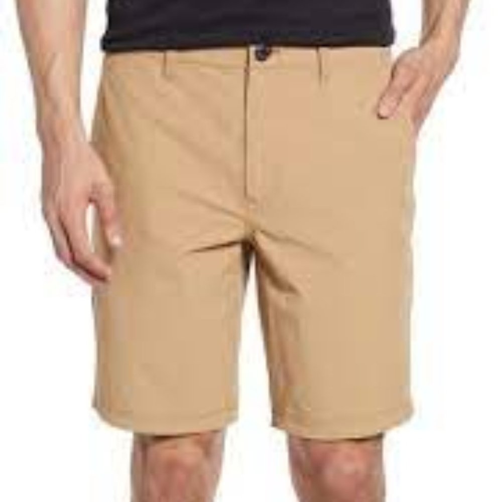 Bonobos Technical Stretch 7 inch Inseam Shorts In Khaki Drill Size 38